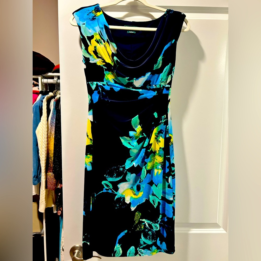 Ralph Lauren navy/yellow floral dress size 2